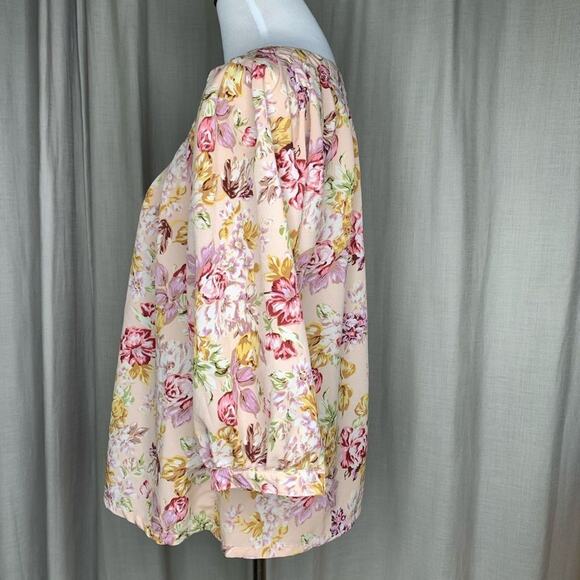 MINKPINK Antique Floral Pattern Blouse 3/4 Sleeves EUC - Picture 3 of 6